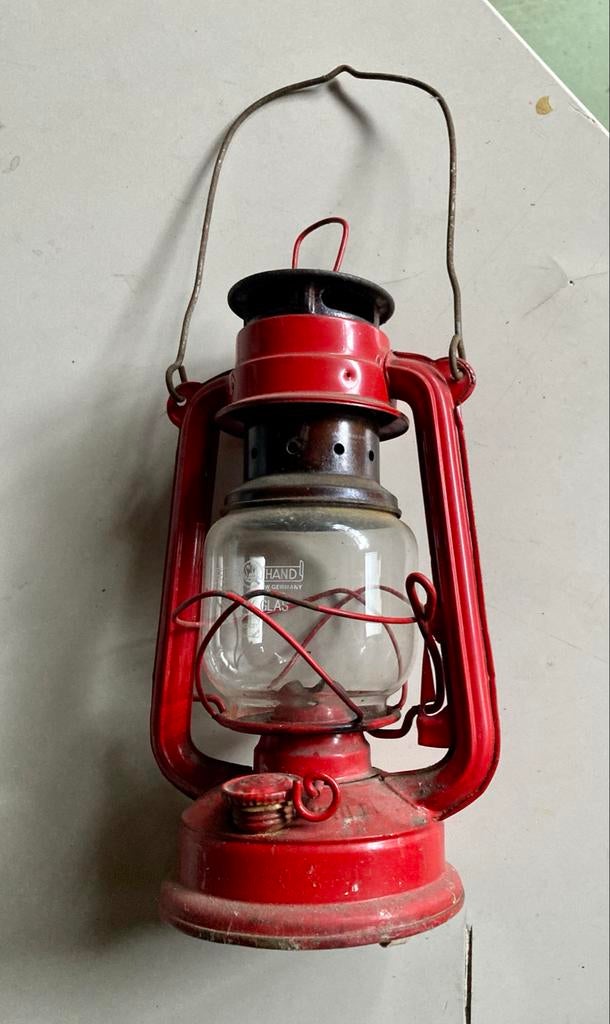 Vintage Petroleumlamp Rood - Feuerhand W. Germany, Ophalen