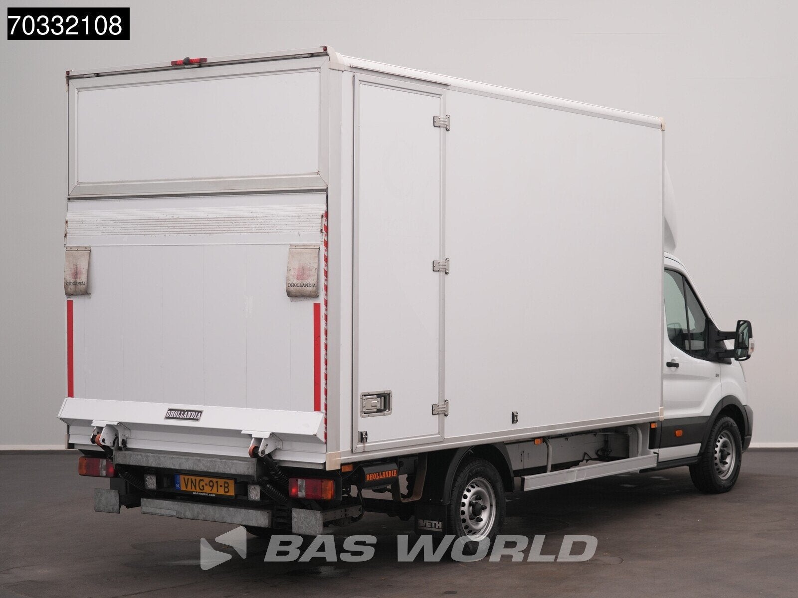 Ford Transit 130pk D'Hollandia Laadklep Zijdeur Bakwagen Air, 2680 kg, Stof, 4 cilinders, Wit