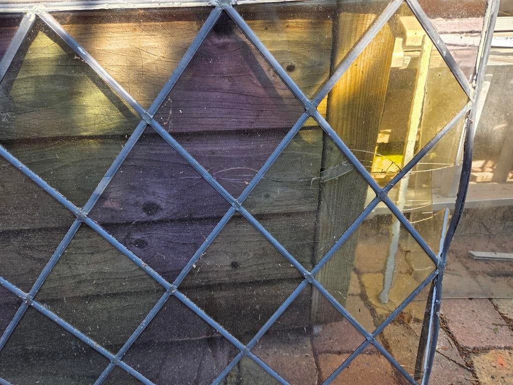 Glas in lood raam - Beschadigd, Ophalen, Gevelraam of Ruit, Gebruikt, Minder dan 80 cm