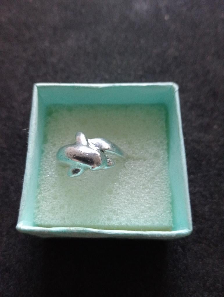 Zilveren Dolfijnen Ring met Juwelierskeur, Ophalen of Verzenden, Dame of Heer, Zilver, Zilver