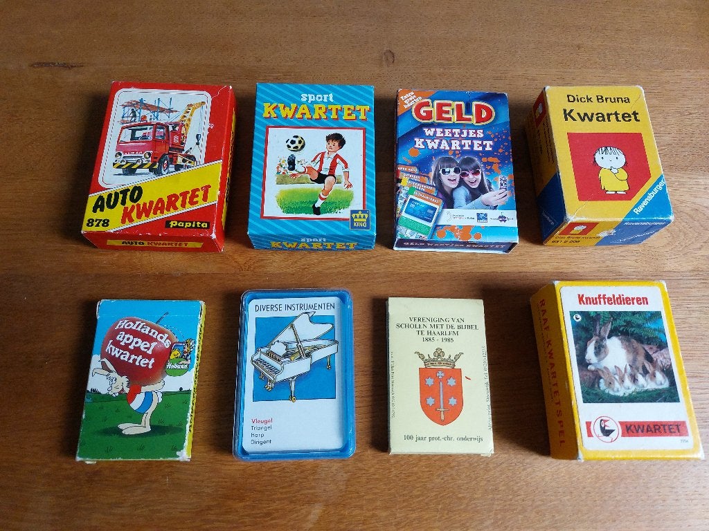 Diverse  retro kwartetspellen voor de verzamelaar, Verzamelen, Speelkaarten, Jokers en Kwartetten, Ophalen of Verzenden, Gebruikt