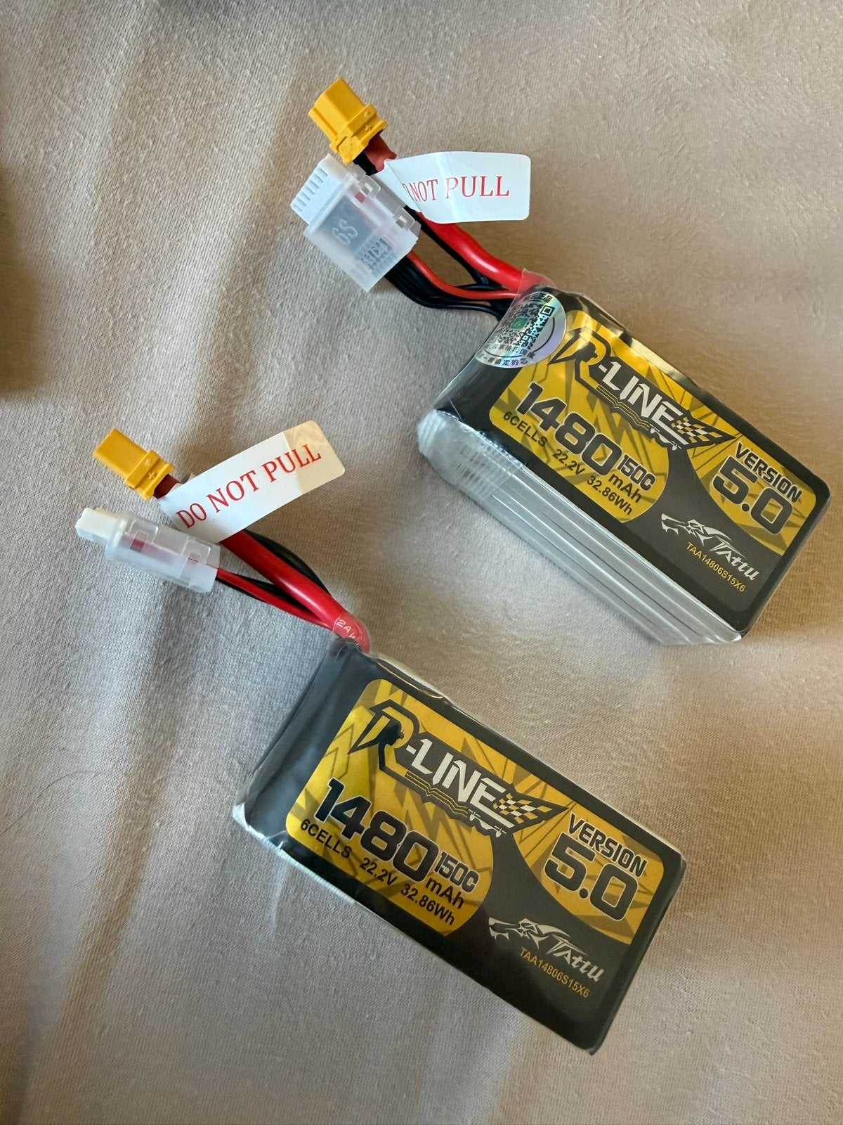 Tattu R-Line 1480mAh 6S LiPo Batterij (2 cycli), Ophalen of Verzenden, Nieuw
