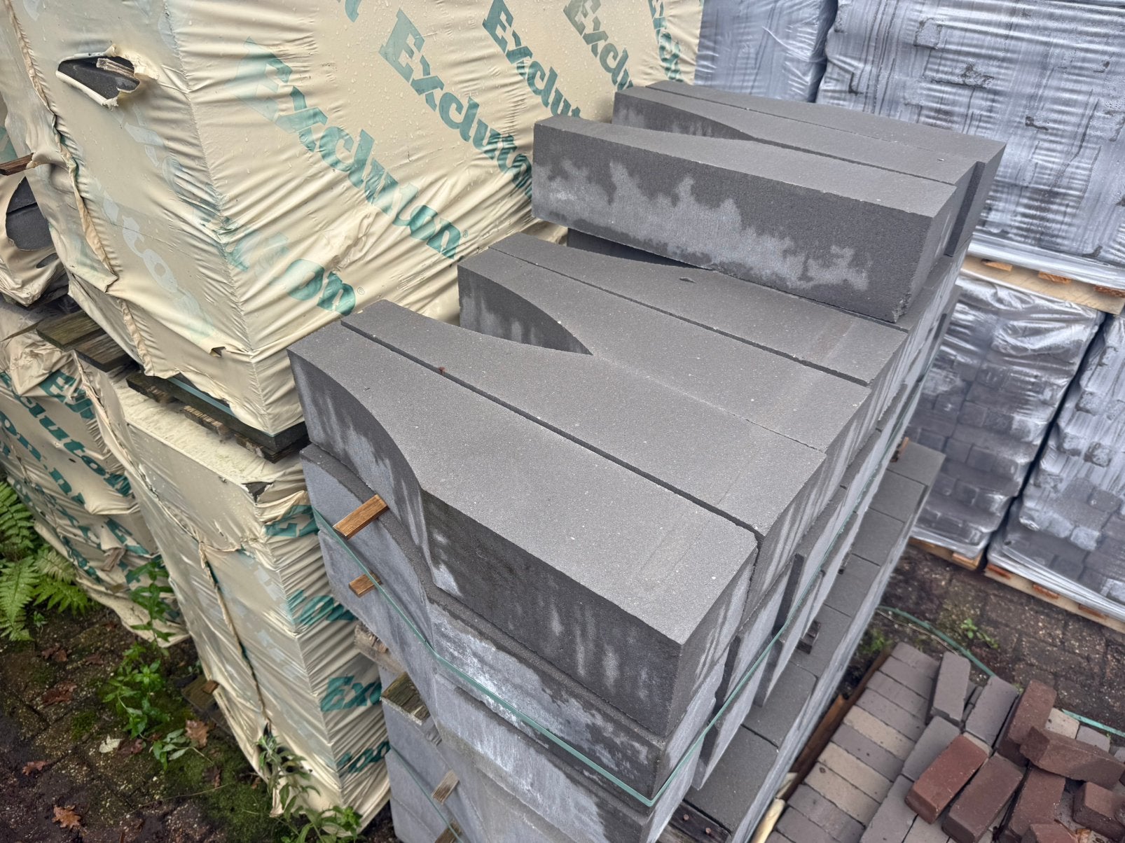 Stapelblokken muurblokken Linia Wave 15x15x60 grijs, Tuin en Terras, Bielzen en Borders, Ophalen, Blok, Nieuw, Minder dan 25 cm