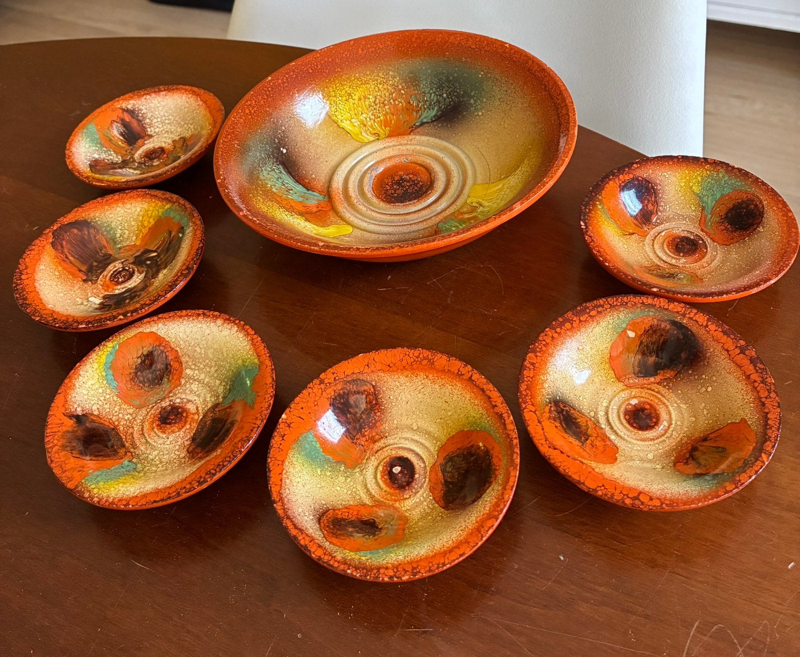 Vintage keramiek pindaset, Ophalen of Verzenden