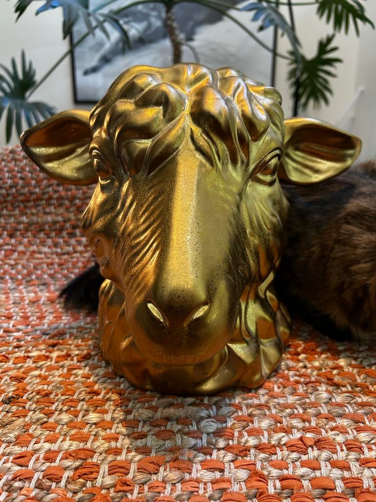 Gouden schaap spaarpot van Polspotten, Ophalen, Zo goed als nieuw, Goud, Metaal