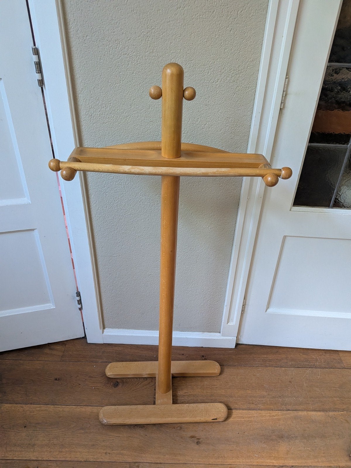 Vintage Houten Dressboy / Kledingbutler – Mid-Century Design, Ophalen, Zo goed als nieuw