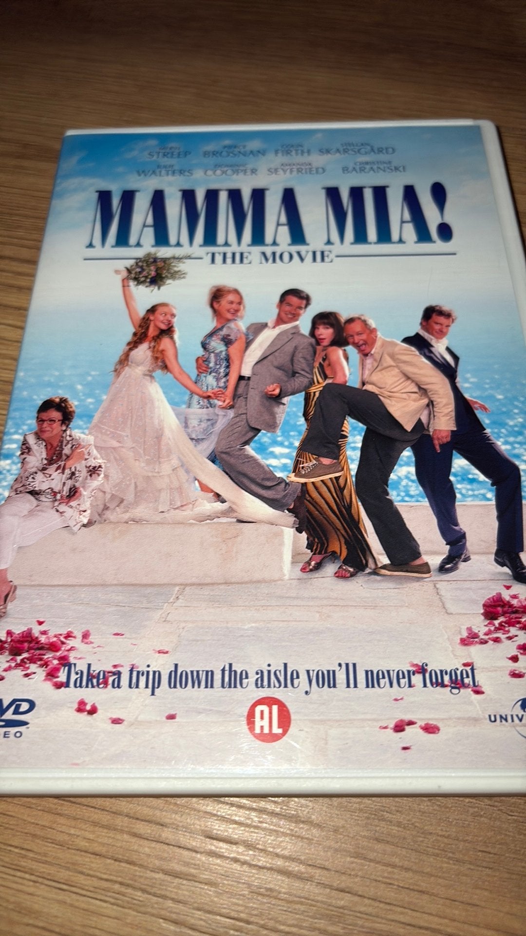 Mamma Mia! Meryl Streep, Amanda Seyfried en Pierce Brosnan., Vanaf 16 jaar, Ophalen of Verzenden, Zo goed als nieuw, Actiekomedie