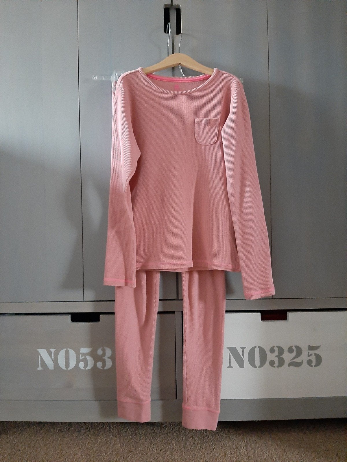 Hema kinderpyama pyama wafel oud roze maat 146/152., Nacht- of Onderkleding, Gebruikt, Meisje, Ophalen of Verzenden