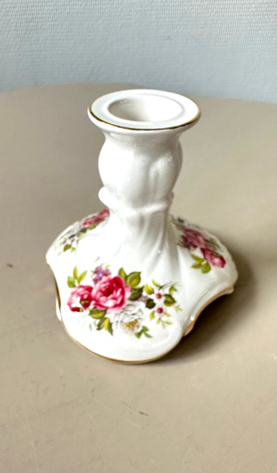 Old Foley Harmony Rose kandelaar - James Kent Ltd, Antiek en Kunst, Ophalen of Verzenden, Keramiek of Aardewerk