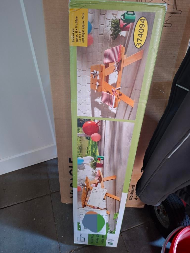 Nieuwe Kinderpicknicktafel in Doos - Perfect voor Buiten!, Tuin en Terras, Picknicktafels, Nieuw, Rechthoekig, Hout, Ophalen