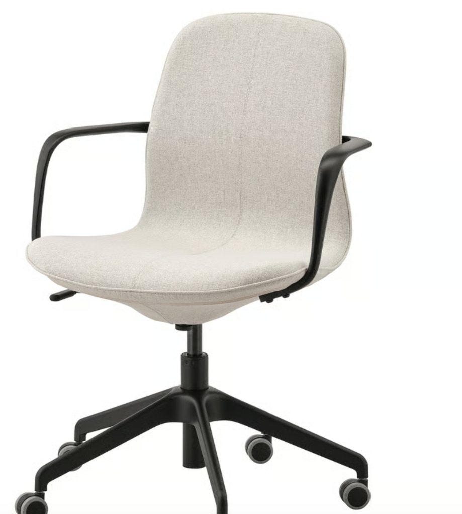 Desk chair with armrests (Langfjäll), Ophalen, Gebruikt, Beige, Bureaustoel