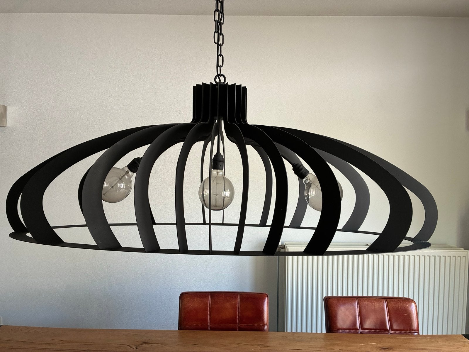 Ztahl Hanglamp Catania 8610-9005 Zwart Staal B140xD50cm, Ophalen, Gebruikt, Metaal, E27 (groot)