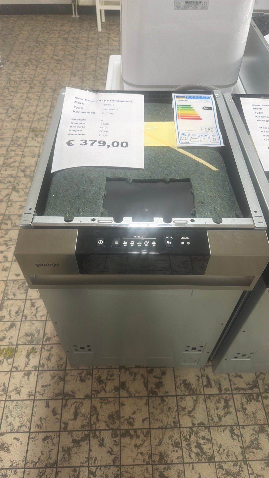Gorenje 45 cm vaatwasser half geïntrigeerd nieuw inbouw, Ophalen, Gorenje, Inbouw, Minder dan 45 cm
