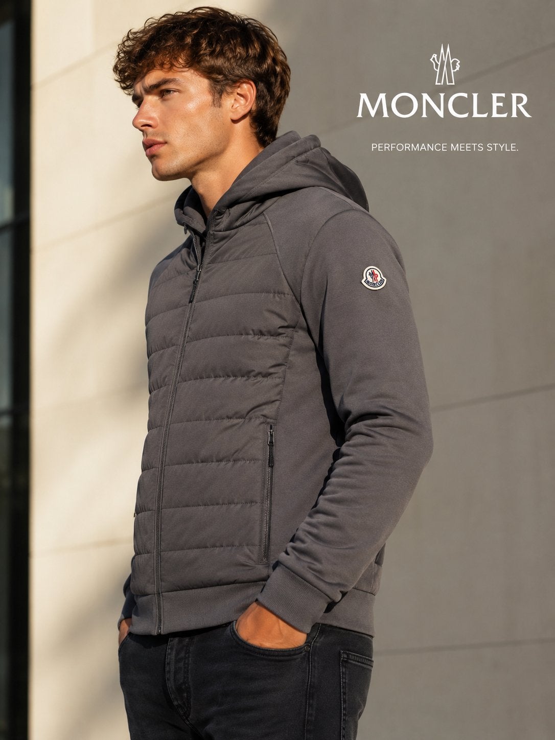 Grey moncler cardigan size S, Verzenden, Zo goed als nieuw, Maat 46 (S) of kleiner, Grijs