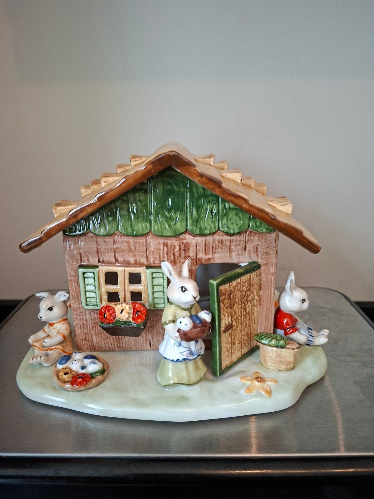 Villeroy & Boch Bunny Familie Porseleinen Kaarsenhouder, Overige materialen, Ophalen of Verzenden, Zo goed als nieuw, Kandelaar