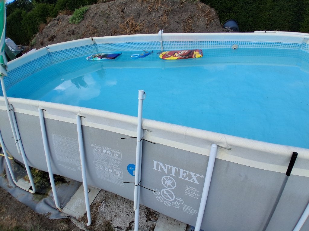 Zwembad Intex 7 x 3 meter incl zandfilterpomp, Gebruikt, 300 cm of meer, Ovaal, Ophalen