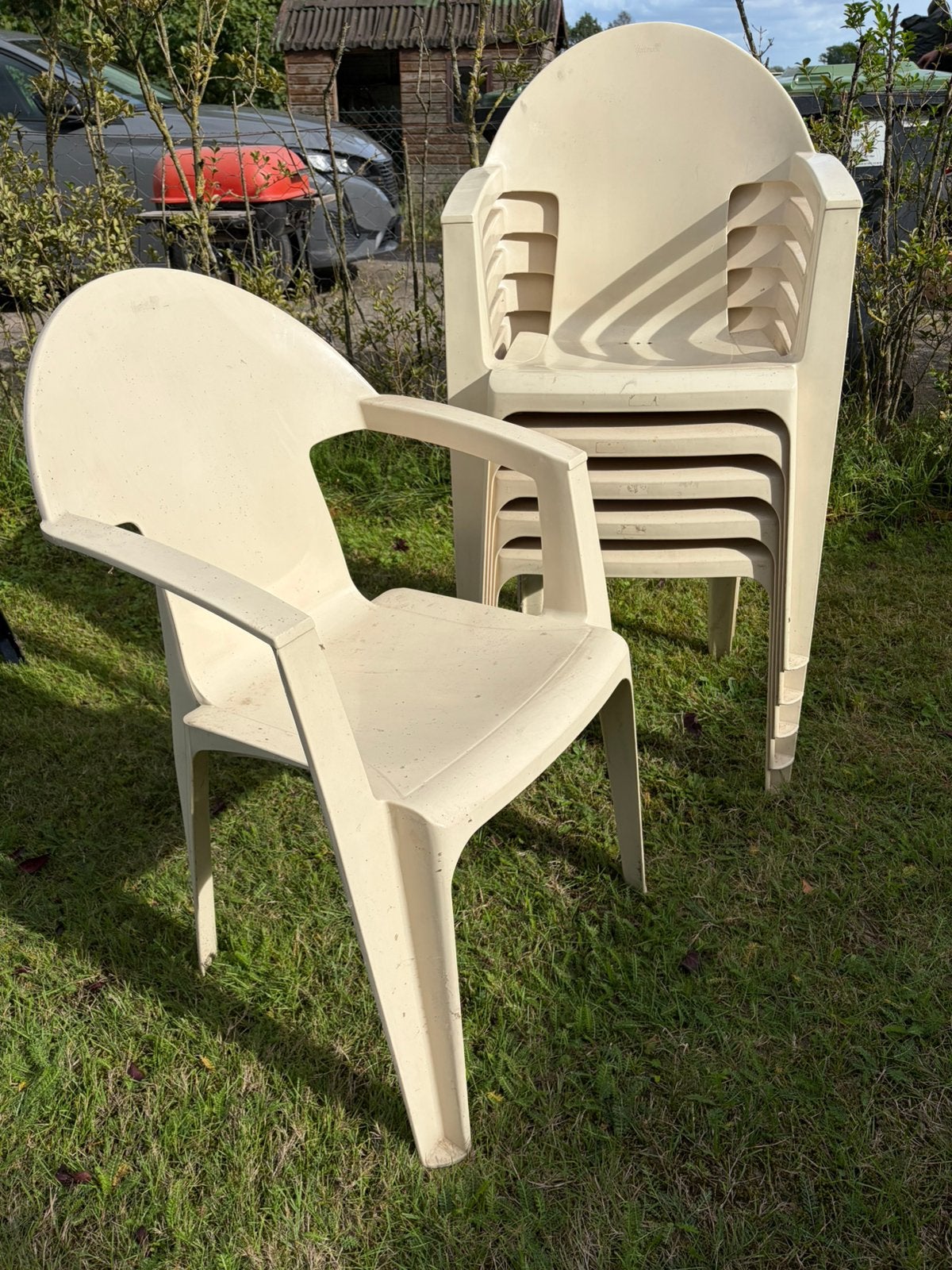 Set van 6 tuinstoelen, Tuin en Terras, Ophalen, Gebruikt, Plastic