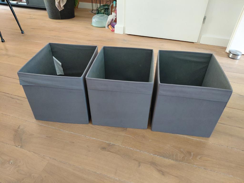 3x IKEA DRÖNA opbergboxen - Grijs, Overige materialen, Minder dan 50 cm, Gebruikt, Minder dan 50 cm