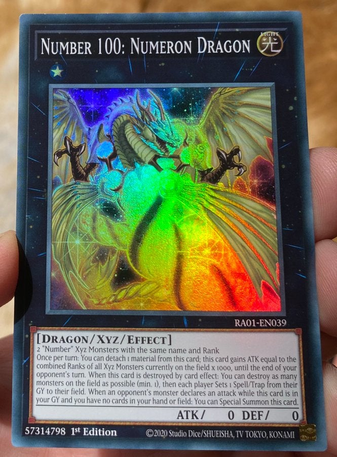 Yu-Gi-Oh! Number 100: Numeron Dragon RA01 1st Edition !, Hobby en Vrije tijd, Verzamelkaartspellen | Magic the Gathering, Ophalen of Verzenden
