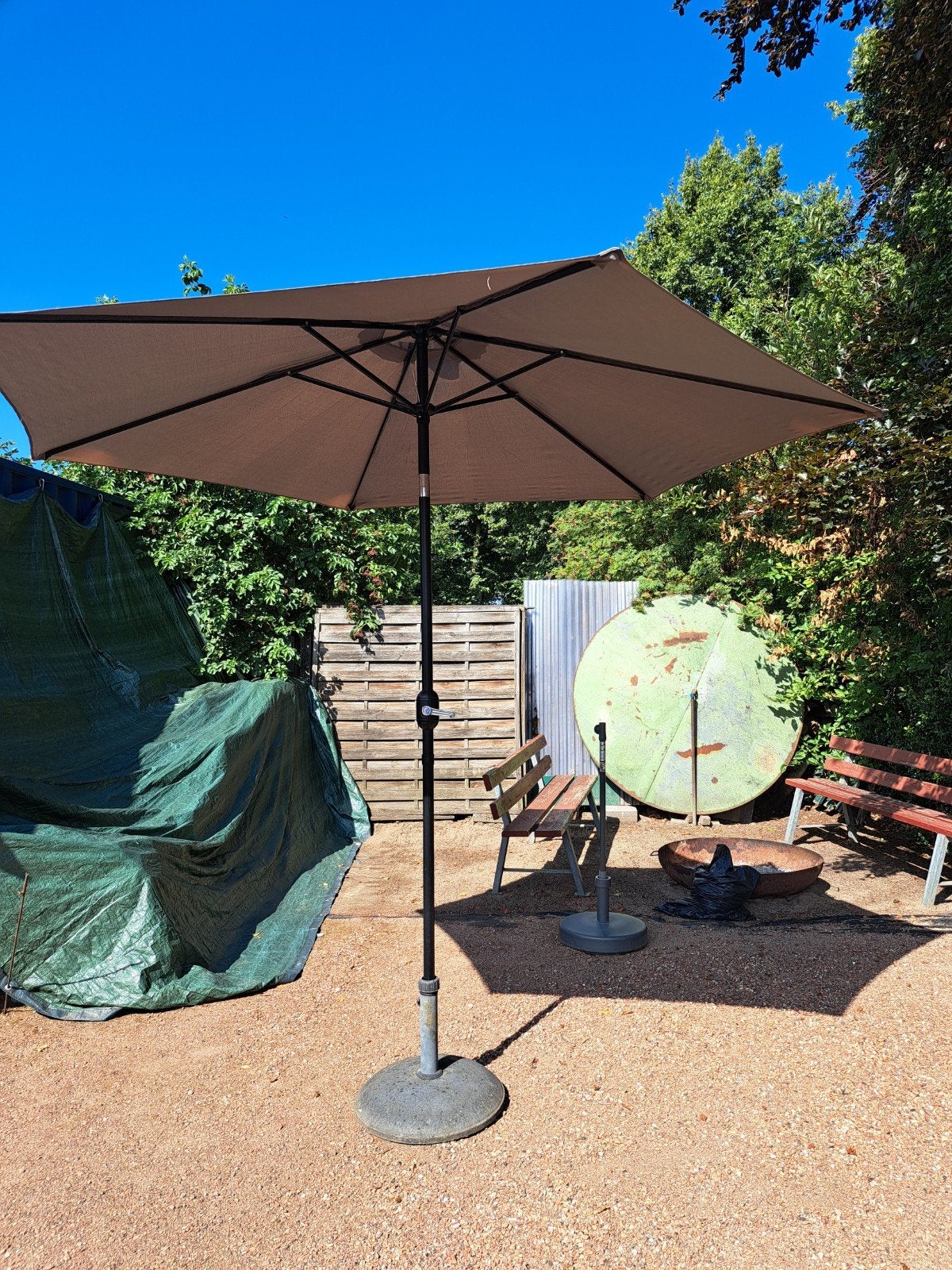parasol, Ophalen, Parasolvoet
