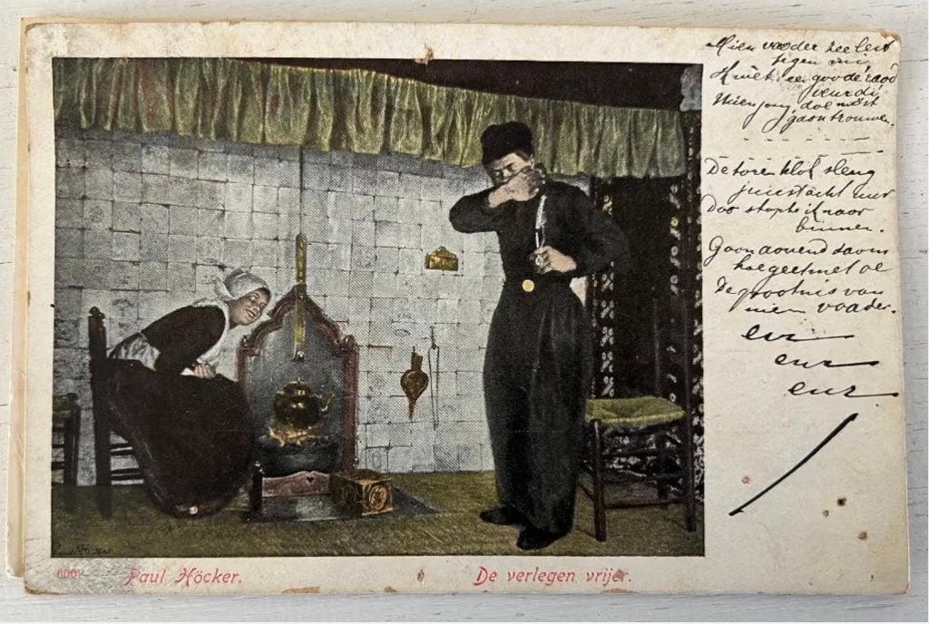 Oude Ansichtkaart - Volendam - De verlegen vrijer, Ophalen of Verzenden, Voor 1920, Gelopen, Noord-Holland
