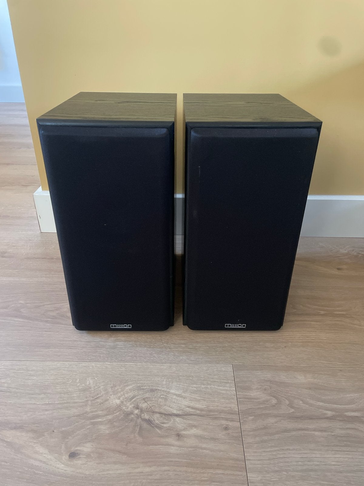 Mission boekenplank luidsprekers - Zwart, Gebruikt, Ophalen of Verzenden, Mission, Minder dan 60 watt