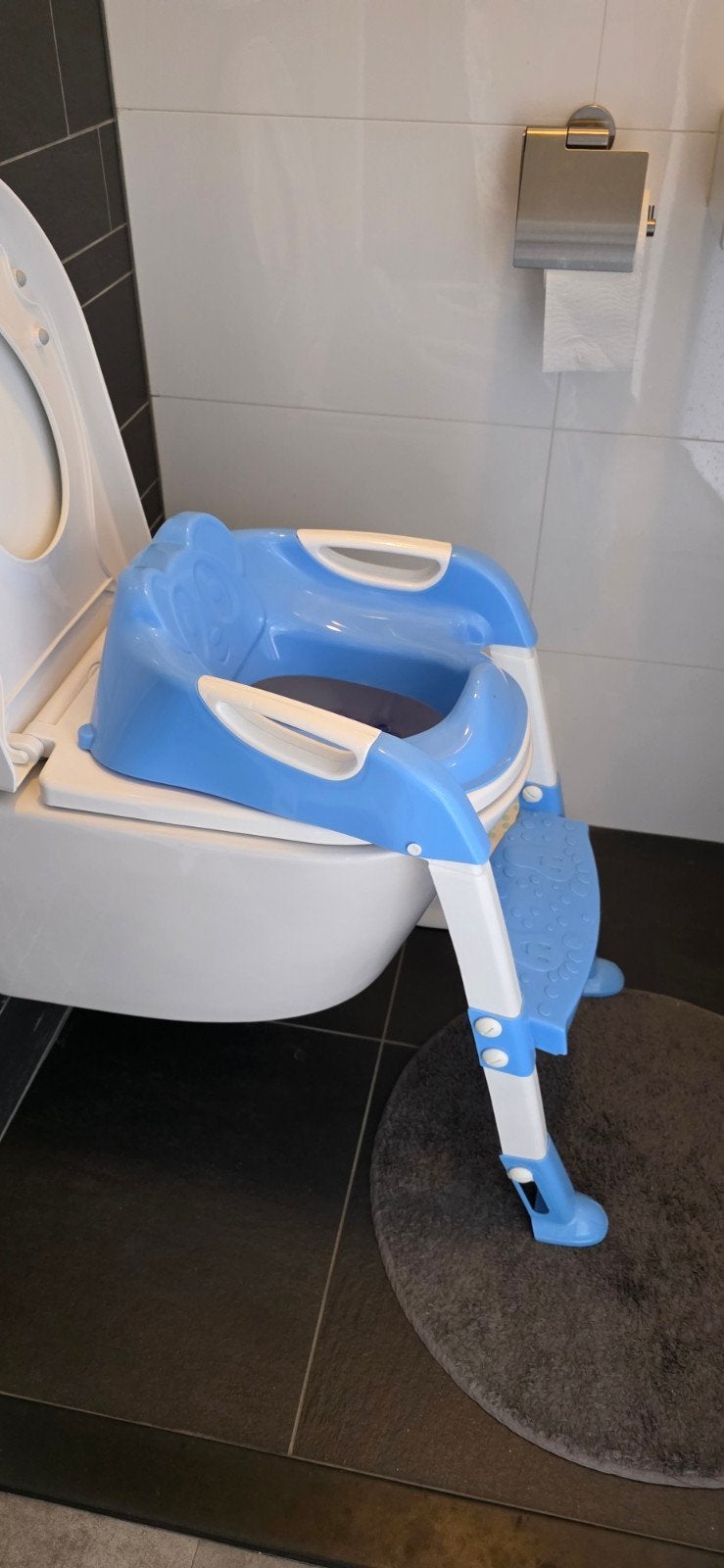 Blauwe kinder wc-bril met opstapje, Ophalen, Gebruikt