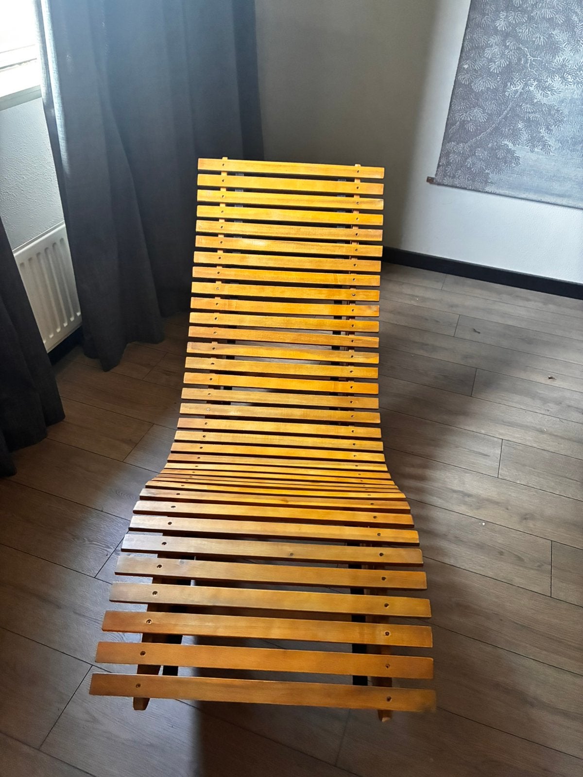 Schommelstoel loungestoel hout tuin, Ophalen, Zo goed als nieuw, Hout