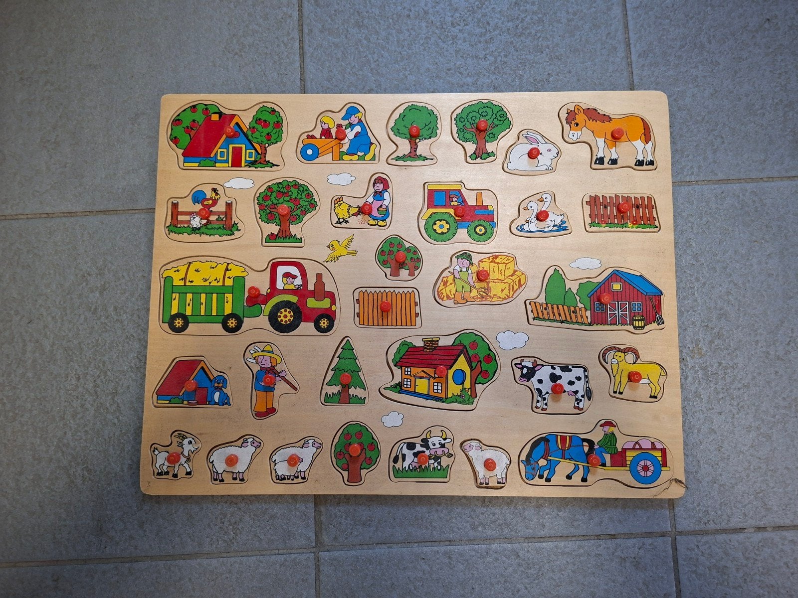 Houten Boerderij Puzzel voor Kinderen, Ophalen of Verzenden, Gebruikt, Puzzelen