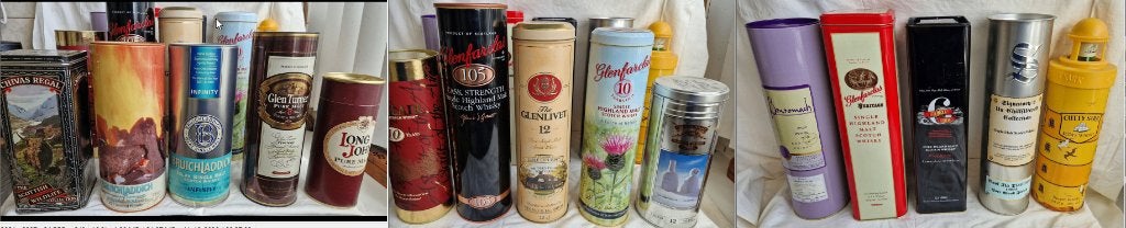 Whiskyblikken / kokers - 15x, Ophalen