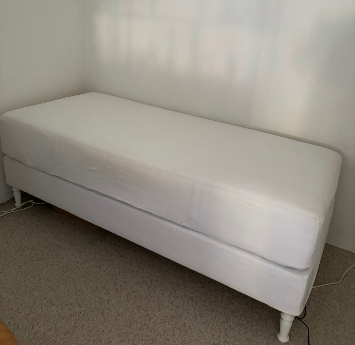 Eenpersoonsbed 200x90 met dubbele pocketvering matras, Ophalen, Gebruikt, 90 cm, Eenpersoons