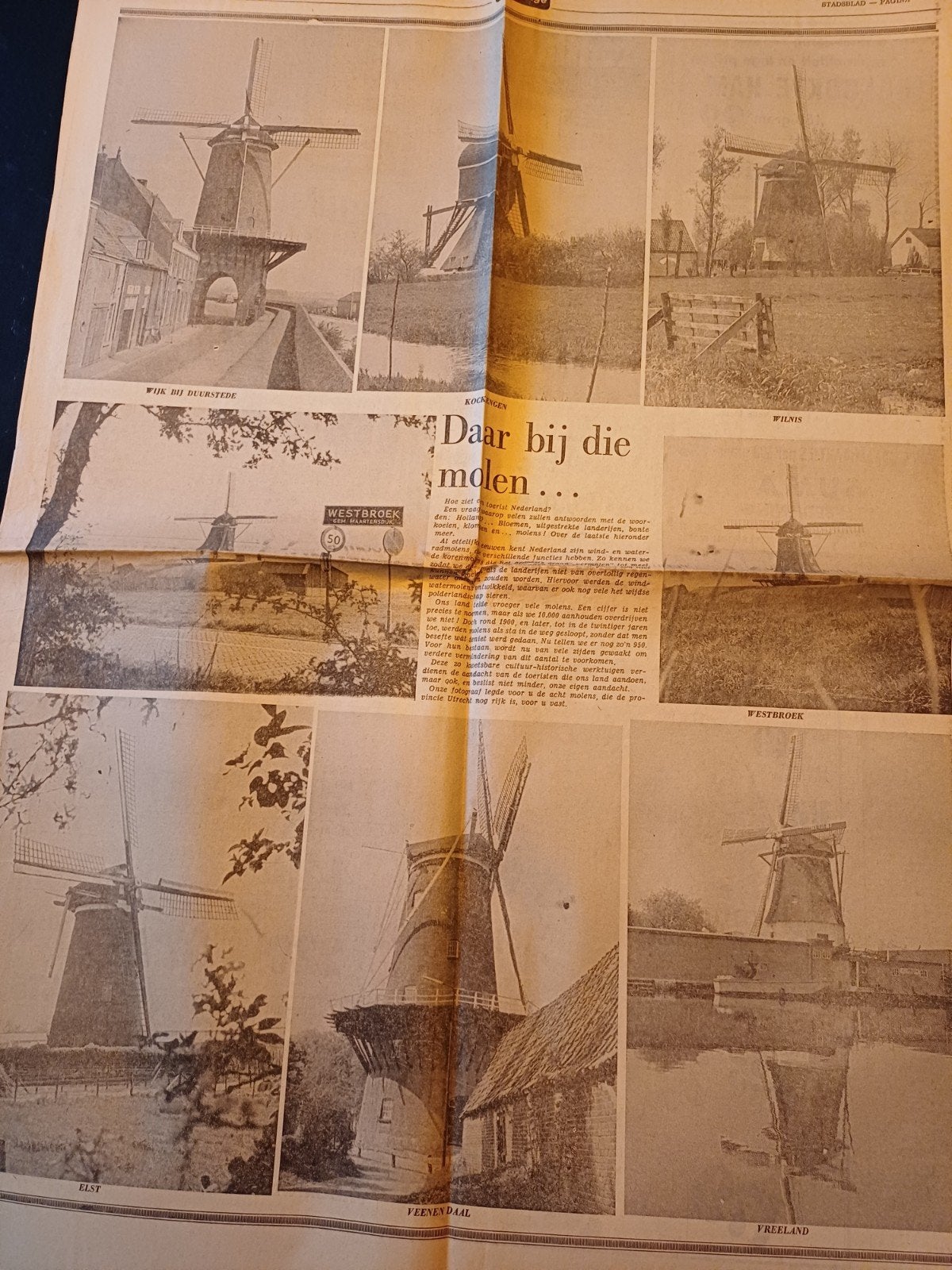 kranten reportage molens 1976 Vreeland,  Veenendaal,  Elst,, Ophalen of Verzenden, 1960 tot 1980, Tijdschrift