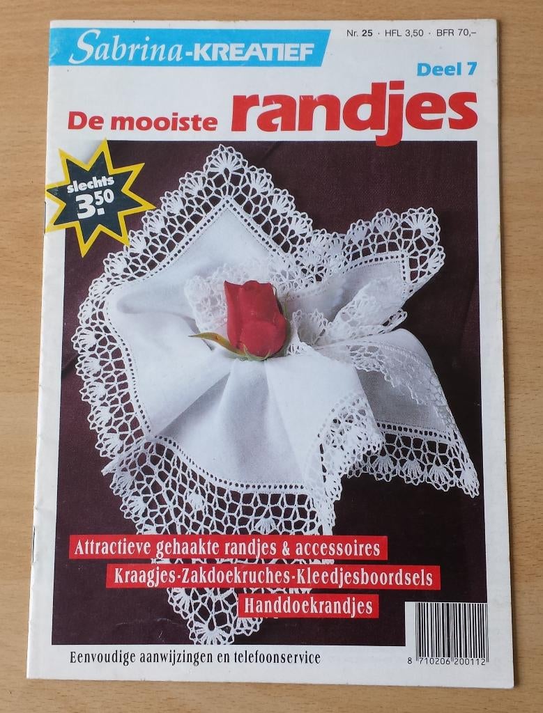 Haken - De Mooiste Randjes - Sabrina-Kreatief nr. 7 - 1992, Gebruikt, Ophalen of Verzenden, Sabrina, Patroon of Boek