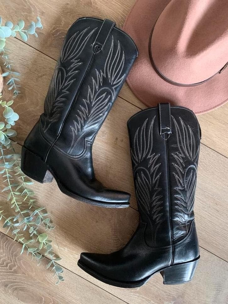 Buffalo hoge cowboylaarzen 37 western boots bohemuan laarzen, Hoge laarzen, -, Zwart, -