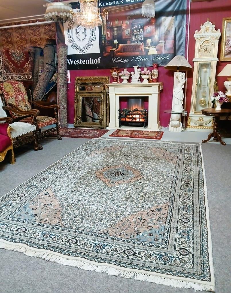 Perzisch tapijt handgeknoopt Bidjar vloerkleed wol 300x200, Crème, 200 cm of meer, Ophalen of Verzenden, Zo goed als nieuw