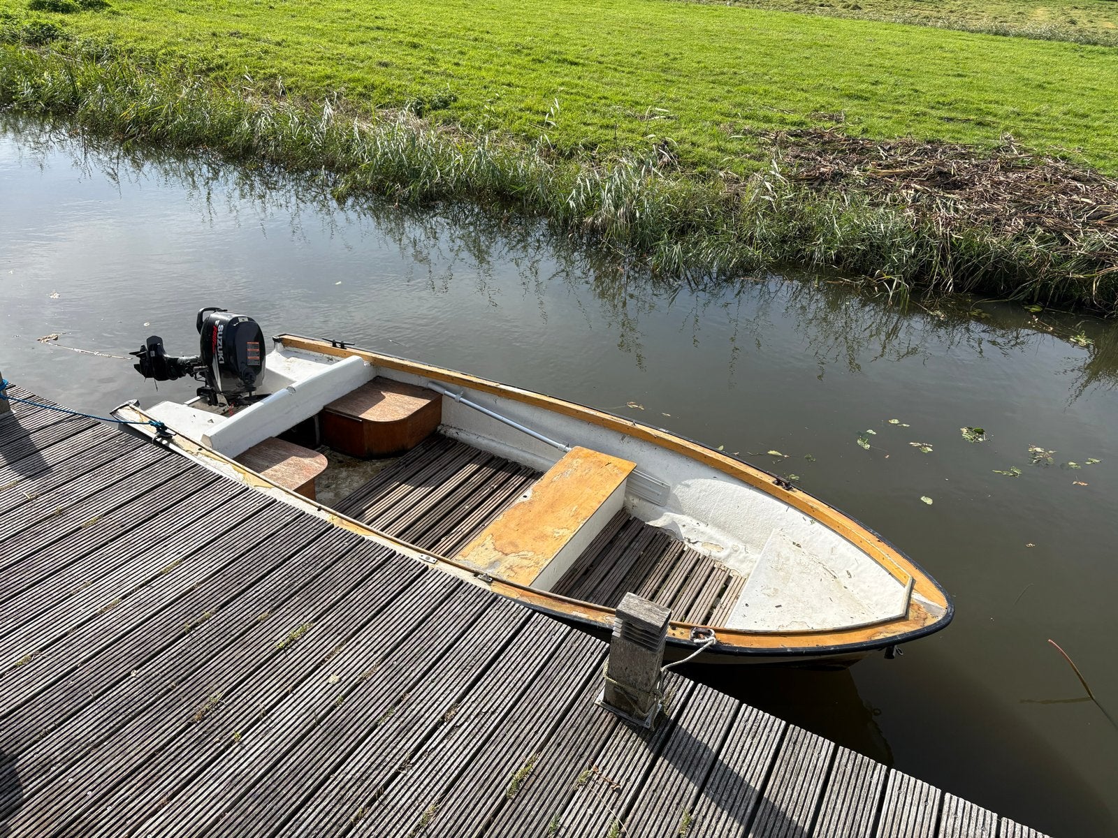 Opknapper roeiboot/visboot met trailer, ca. 4 meter, Watersport en Boten, Ophalen, Gebruikt