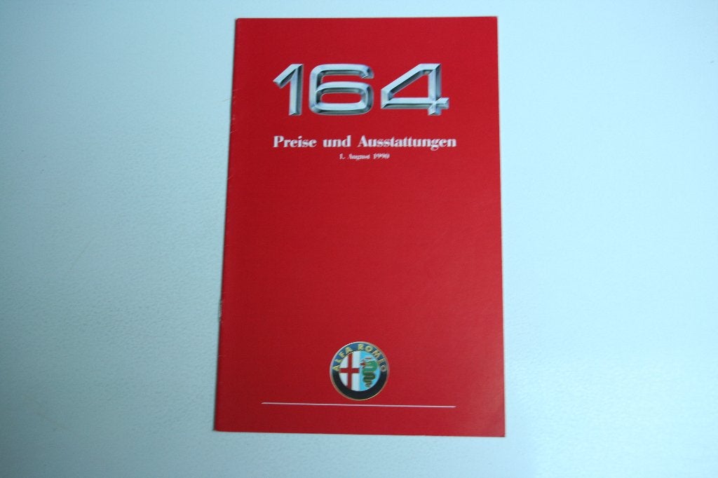 Folder Alfa Romeo 164 prijslijst (01-08-1990) (51), Ophalen of Verzenden, Nieuw, Alfa Romeo