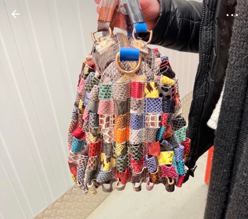 Multicolour Patchwork Lederen Giulliano Tas, Sieraden, Tassen en Uiterlijk, Tassen | Damestassen, Nieuw, Handtas, Overige kleuren