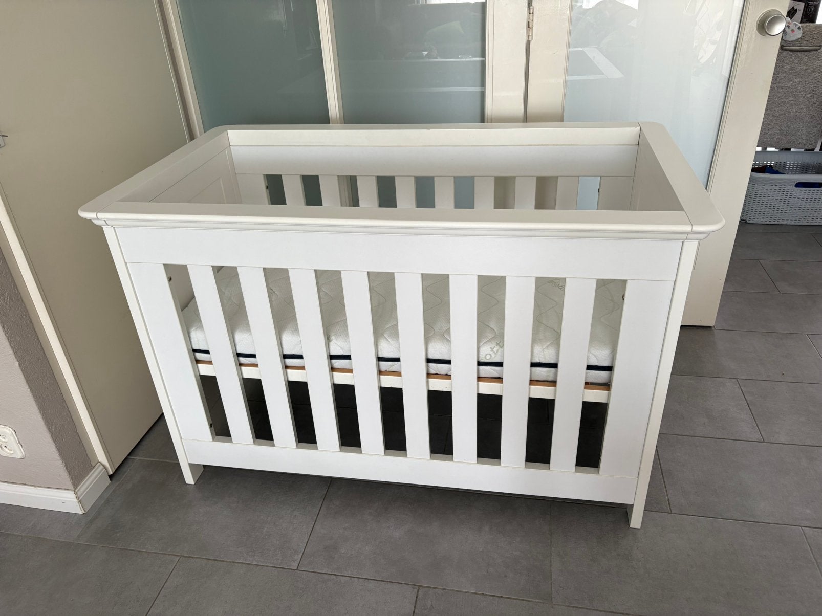 The wood factory ledikant 60x120 met matras, Kinderen en Baby's, Babywiegjes en Ledikanten, Ophalen, Gebruikt, Ledikant