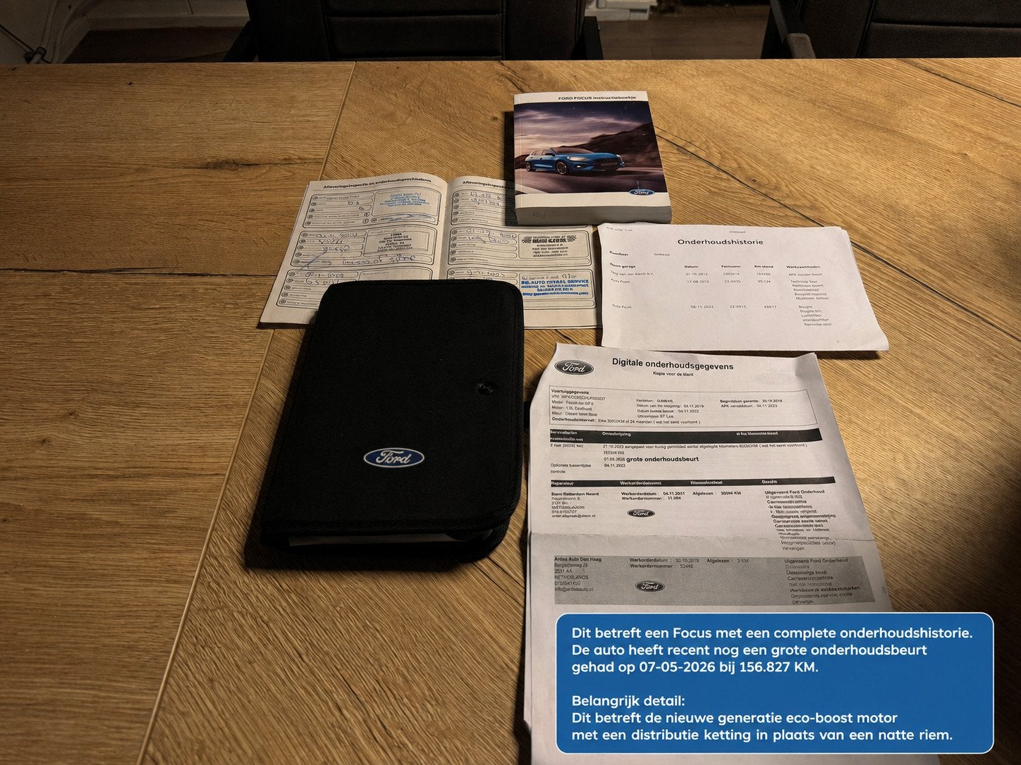 Ford Focus 1.0 E.B. ST Line Business | Pano-dak | 100% OH Hi, Auto's, Dealer onderhouden, Gebruikt, Blauw, Origineel Nederlands