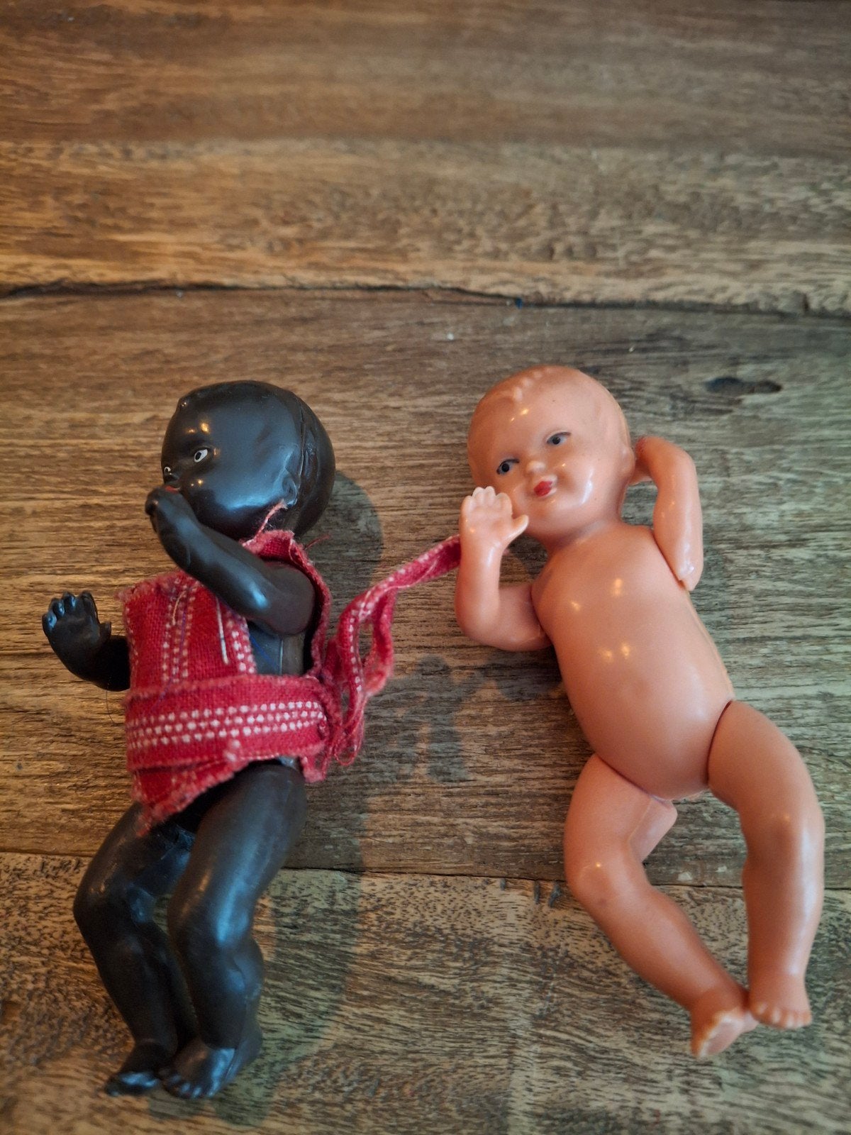 Vintage Retro Babypoppen - Uniek Duo, Ophalen of Verzenden, Gebruikt, Babypop