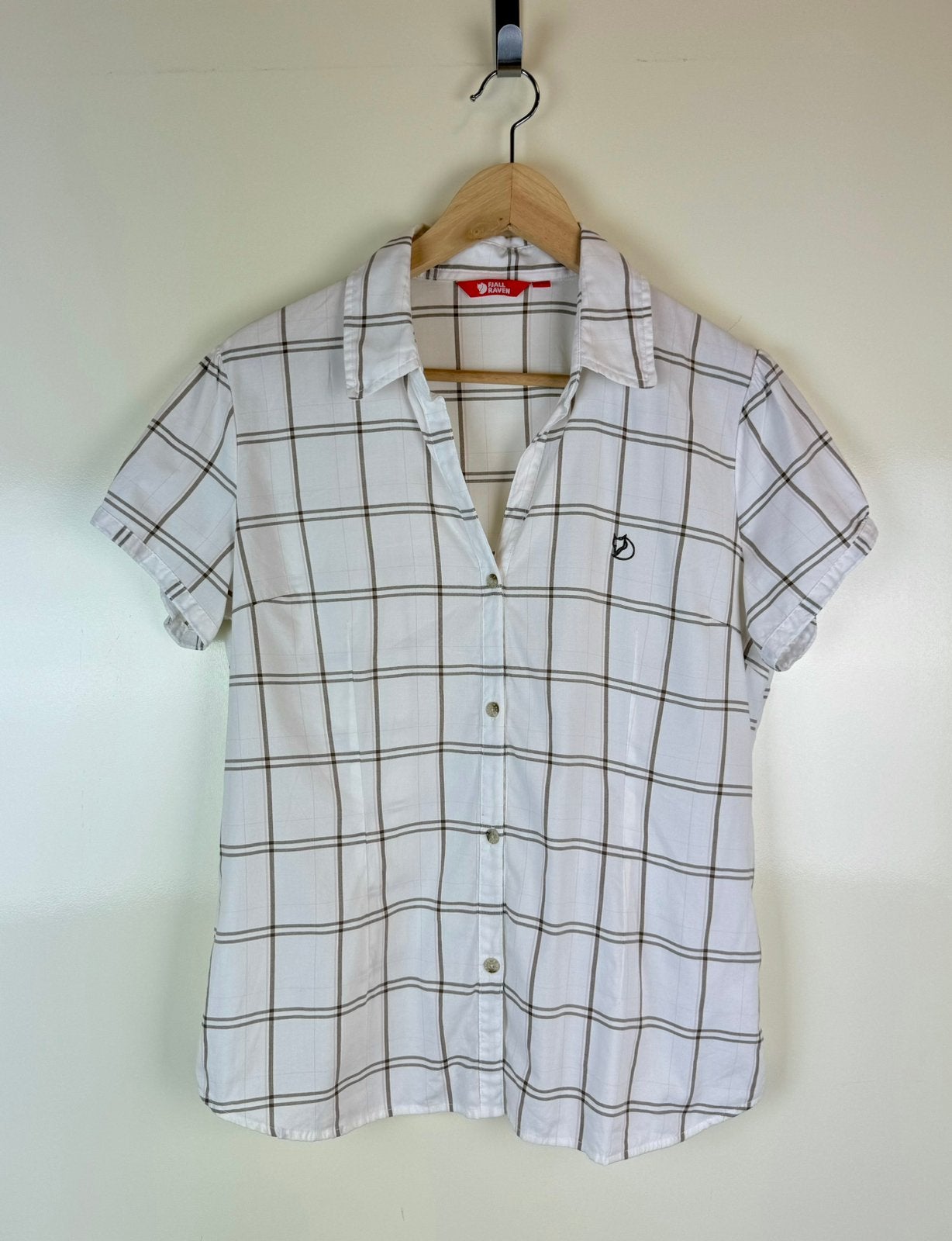 Fjallraven Outdoor Clover Shirt Bamboo Cotton White Vintage, Wit, Maat 42/44 (L), Ophalen of Verzenden, Zo goed als nieuw