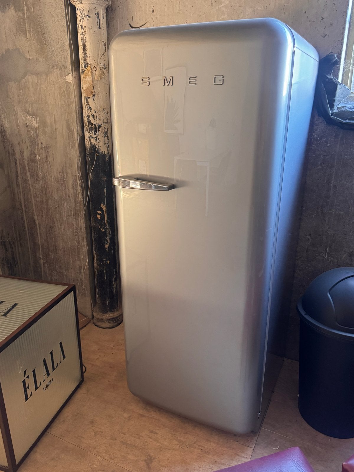Smeg Koelkast - Zilverkleurig - Retro Design, Ophalen, 200 liter of meer, 160 cm of meer, Zo goed als nieuw