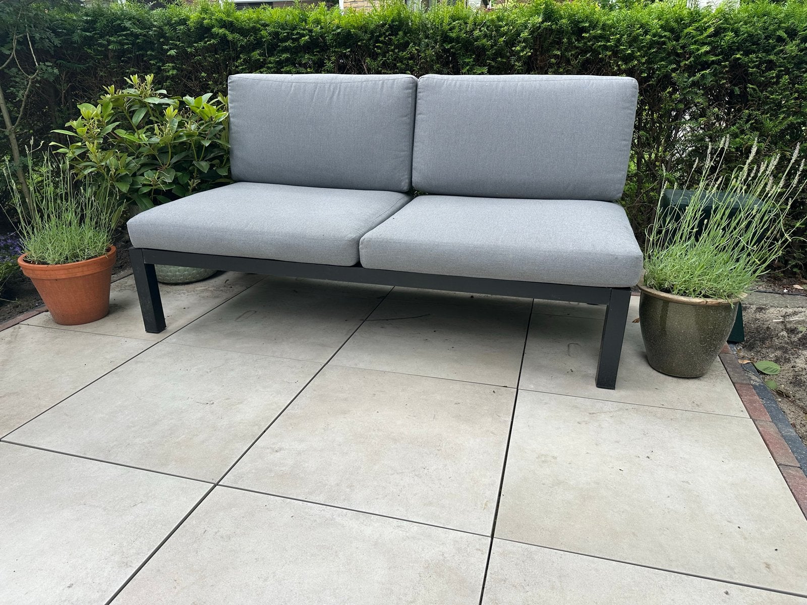 Tuinbank Loungebank met Kussens Le Sud, Aluminium, Zo goed als nieuw, Loungeset, Bank