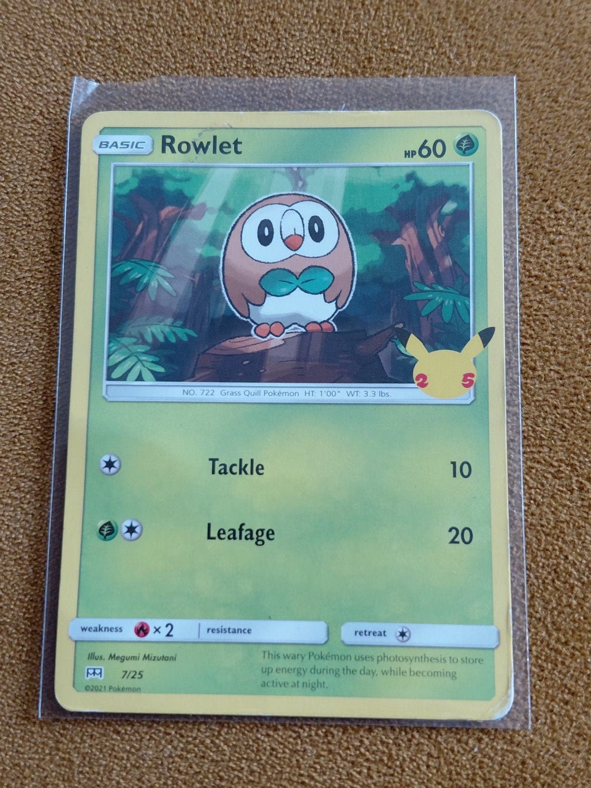 PokémonRowlet 7/25  Celebrations  mcdonalds, Ophalen of Verzenden, Gebruikt