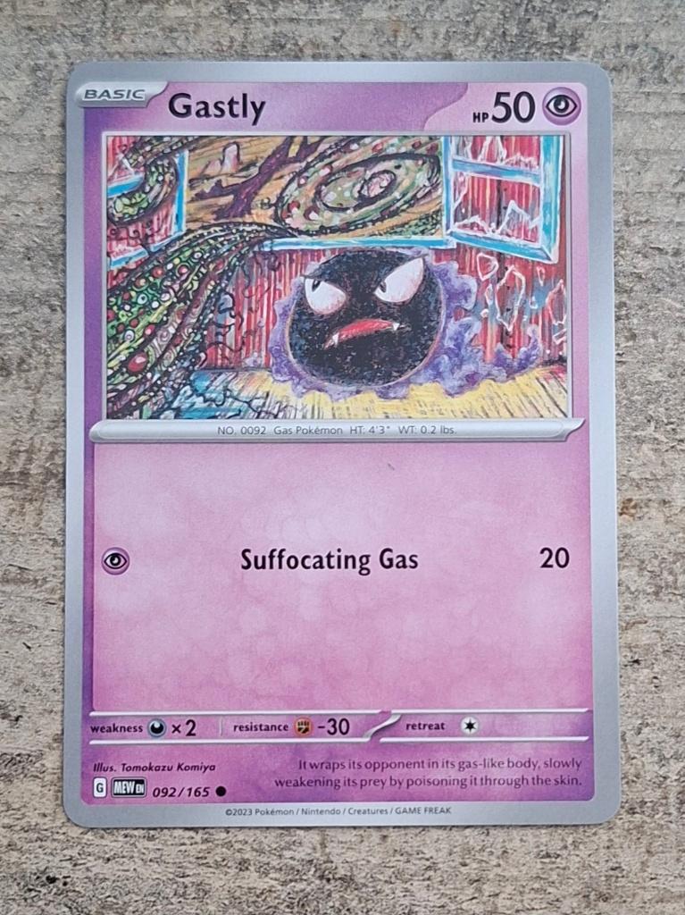 Gastly 092/165 - Pokémon 151, Hobby en Vrije tijd, Verzamelkaartspellen | Pokémon, Verzenden, Zo goed als nieuw, Losse kaart