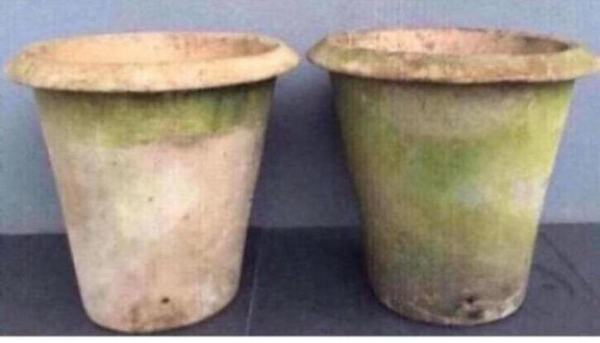 Oude terracotta bloempotten jaren’60 CC potten 53cm groot, Ophalen, 40 cm of meer, Rond, Zo goed als nieuw
