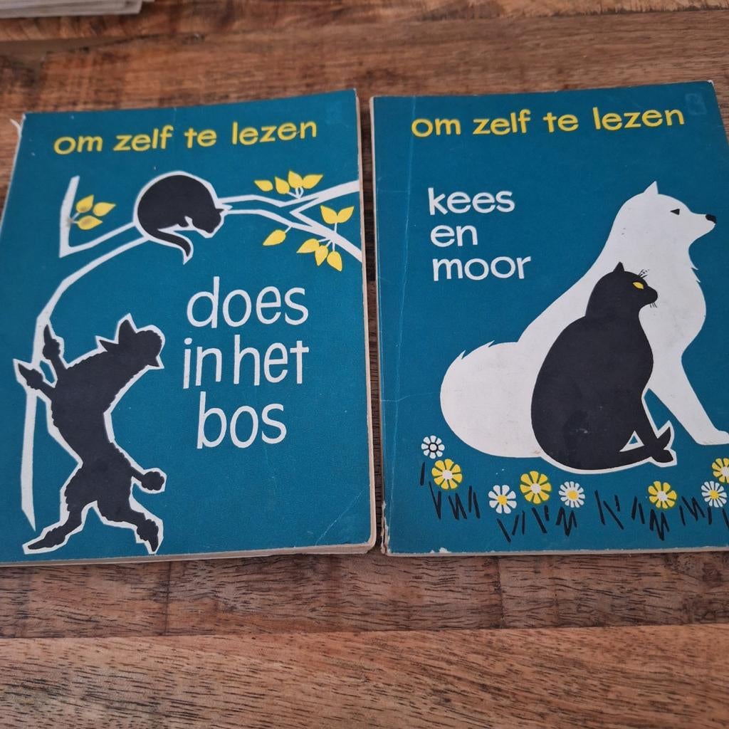 Vintage kinderboeken: 'Does in het bos' en 'Kees en Moor', Ophalen of Verzenden, Gelezen, Onbekend, Fictie algemeen
