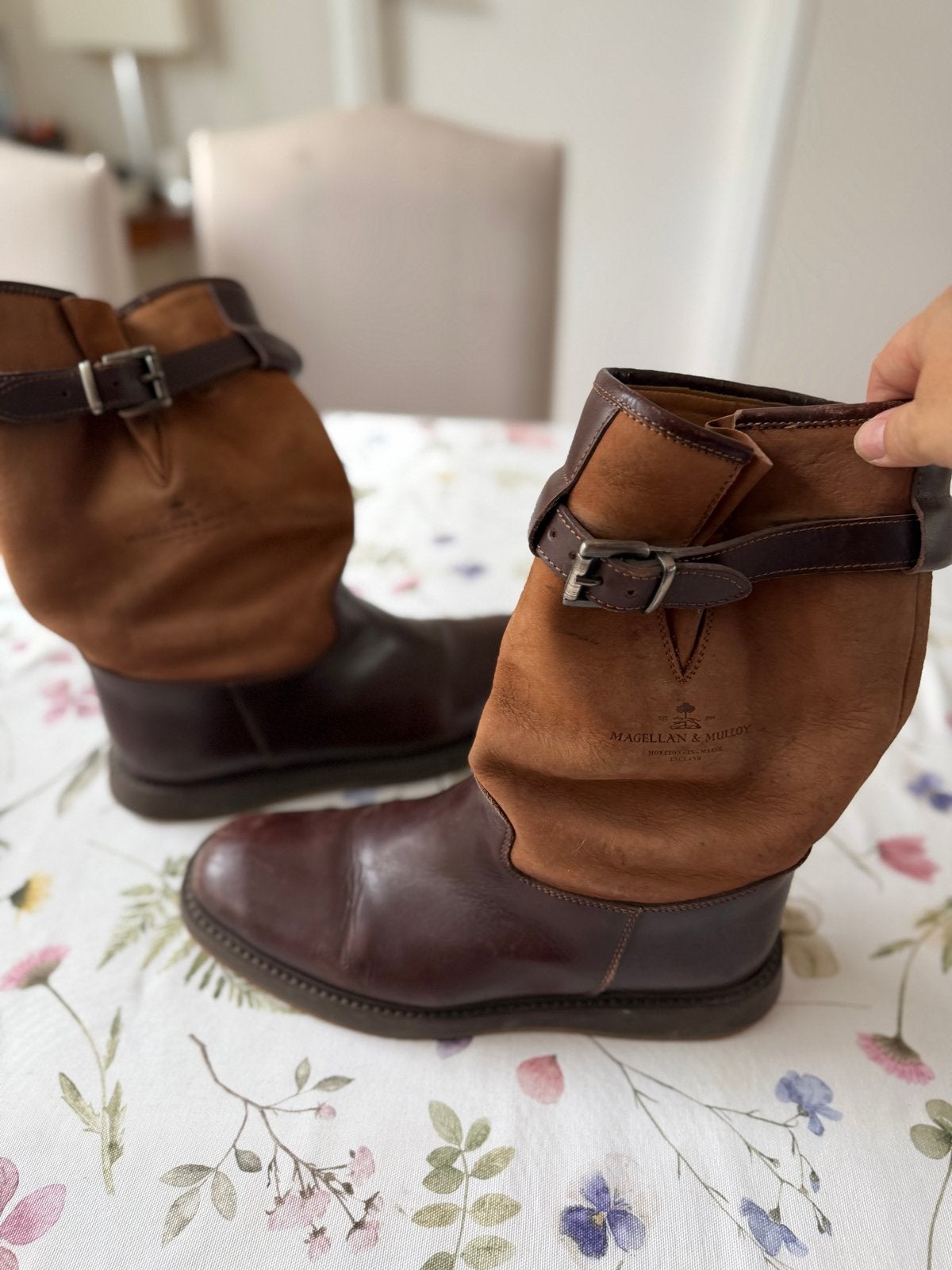 Magellan & Mulloy Leren Laarzen - Maat 41.5, Kleding | Dames, Schoenen, Ophalen, Gedragen, Bruin, Lage of Enkellaarzen