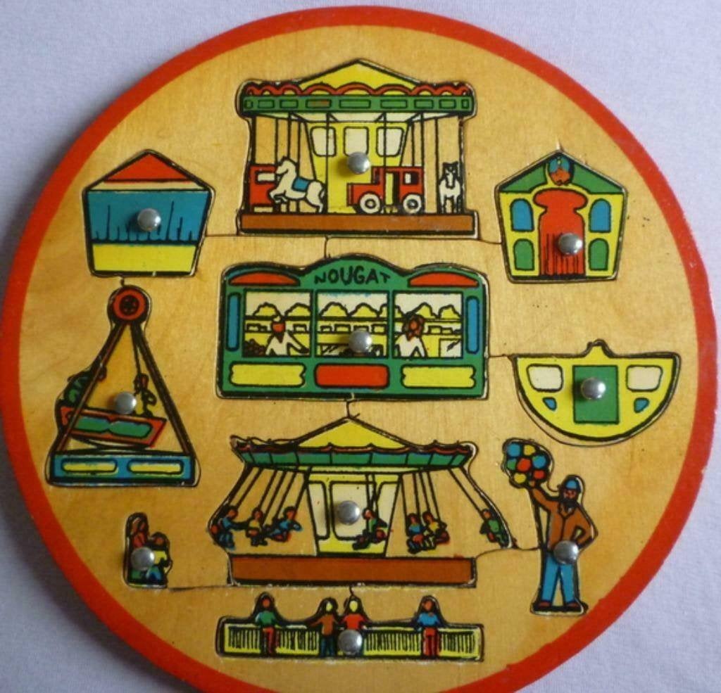 Houten knop puzzel kermis Zo goed als nieuw 2 tot 4 jaar, Ophalen of Verzenden, Minder dan 10 stukjes, Zo goed als nieuw, 2 tot 4 jaar